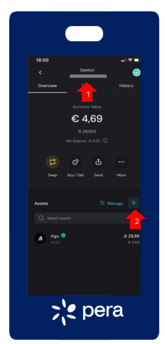 Pera wallet: opting in to a new asset